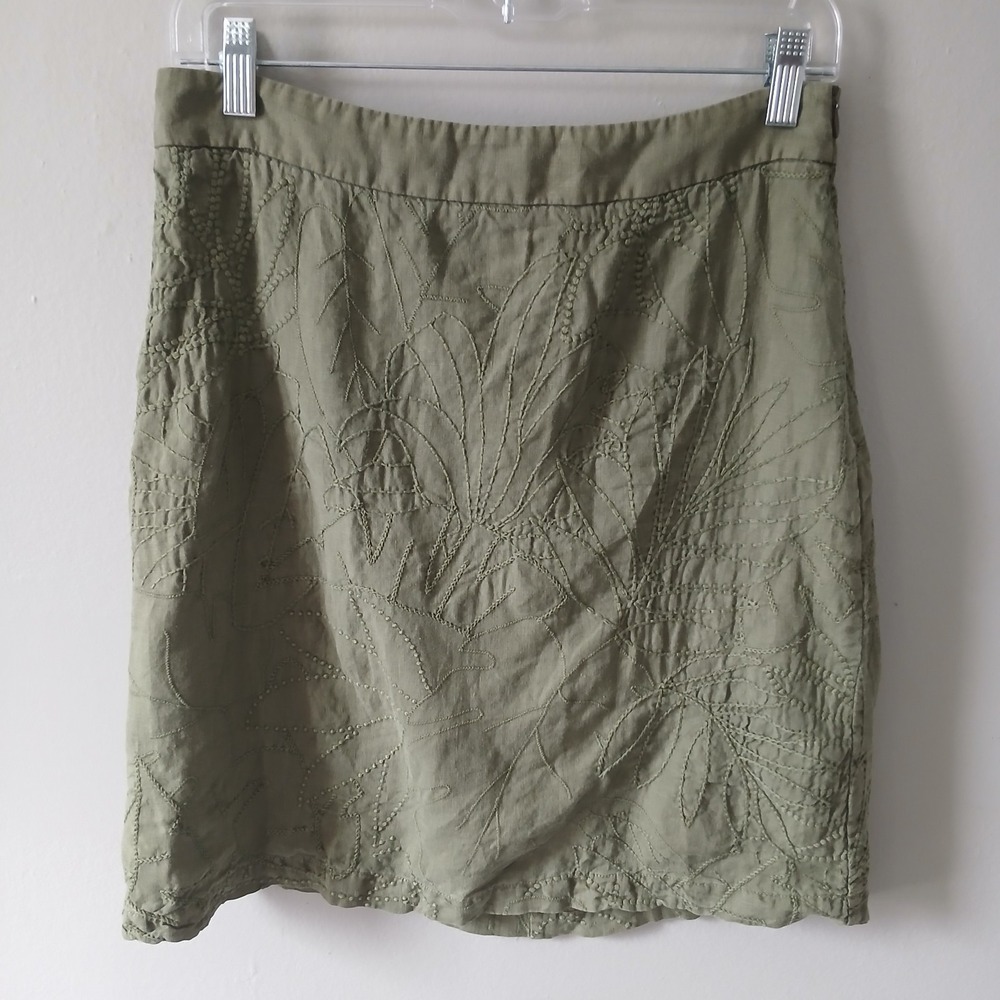 Tommy Bahama Women's Size 2 Mini Skirt Botanical 100%‎ Linen Embroidered NWT!!!